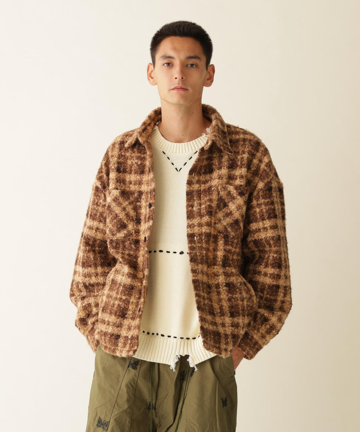 B omnivore/ビーオムニボー BOUCLE SHIRT ブークレシャツ