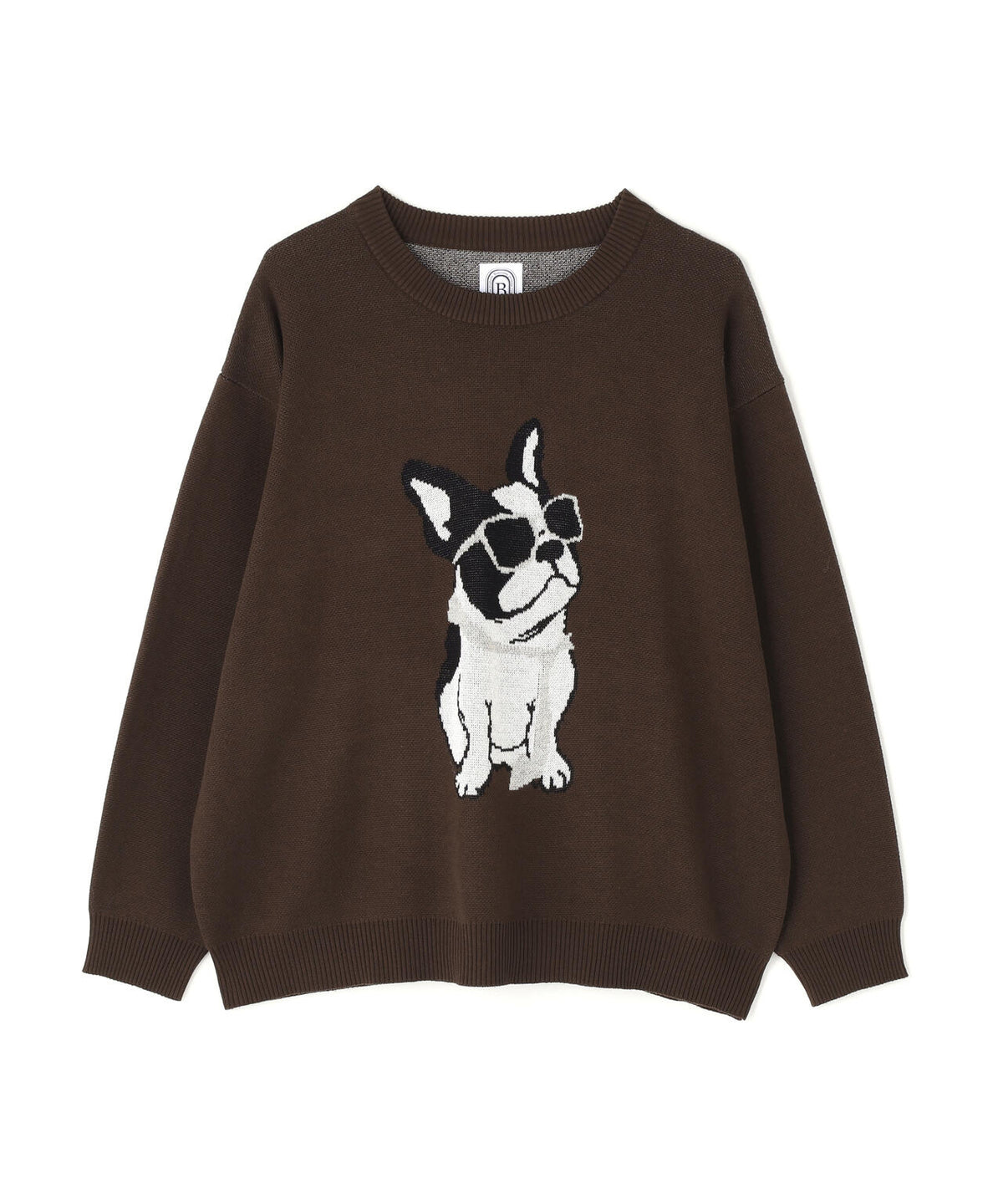 B omnivore/ビーオムニボー DOG CREW NECK KNIT
