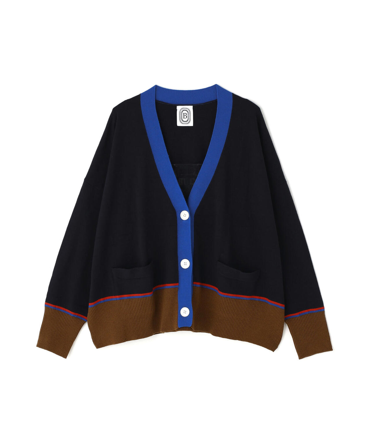 B omnivore/ビーオムニボー カバーリング ヤーン ワイド Vネック カーディガン(WOMEN’S)