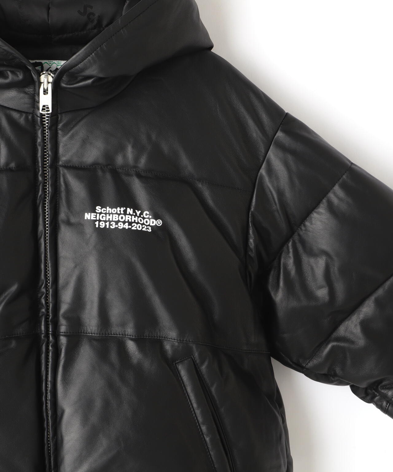 Schott NH/LEATHER HOODED JACKET