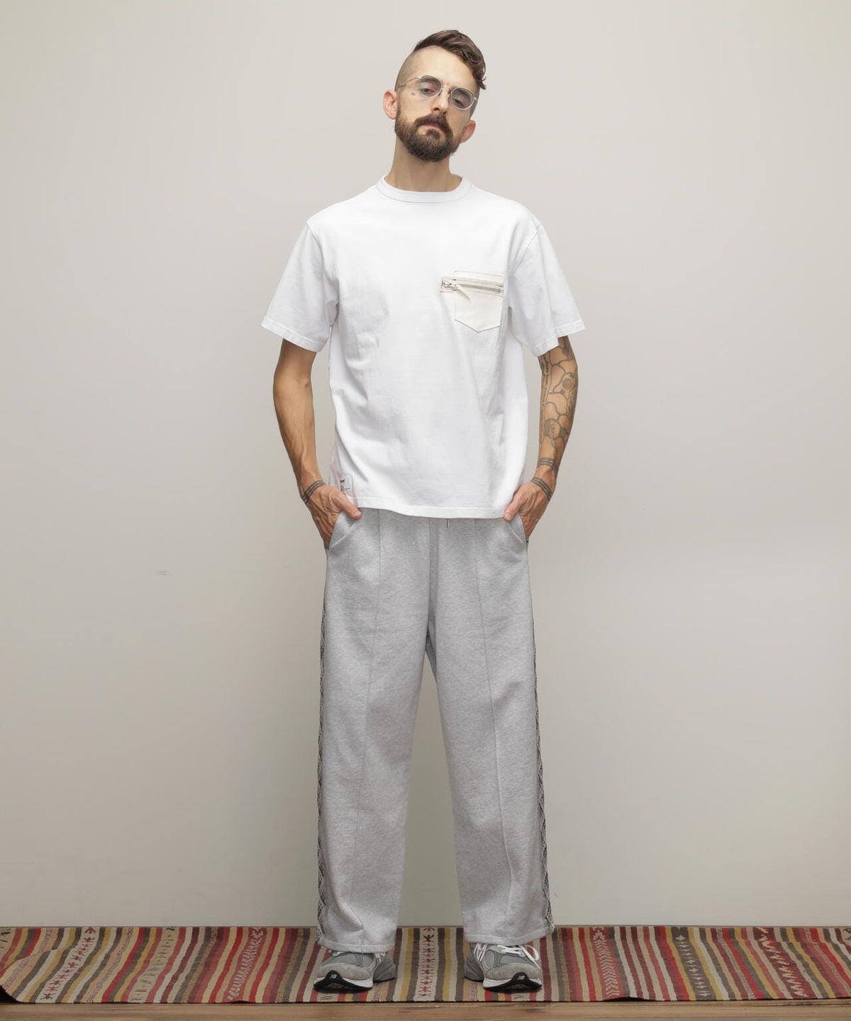 T-SHIRT CUSTOM ZIP LEATHER PKT/カスタムジップ レザーポケット Tシャツ