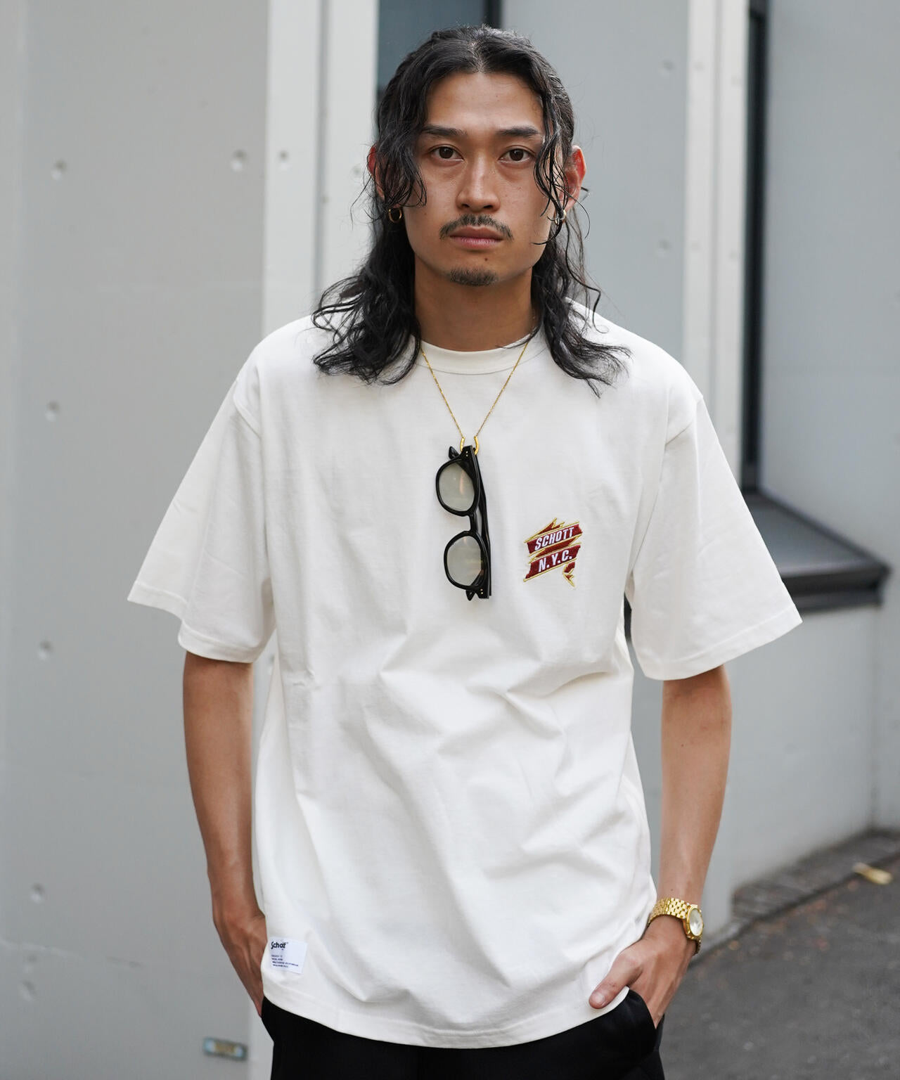 T-SHIRT "EAGLE AND RIBBON EMB"/刺繍Tシャツ "イーグル アンド リボン"