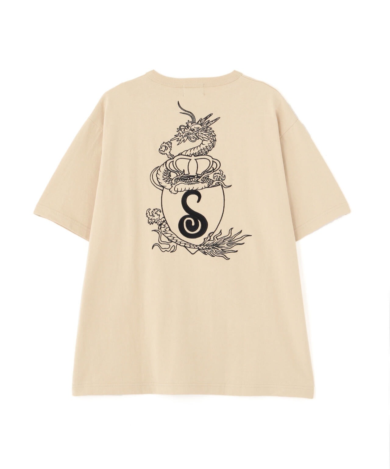 HENLEY TーSHIRT "CREST DRAGON EMB"/刺繍ヘンリーTシャツ "クレスト ドラゴン"