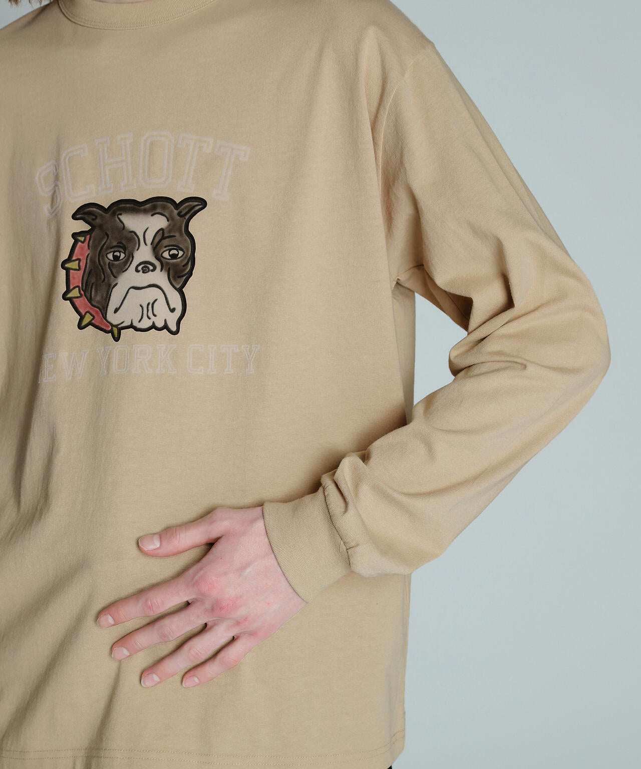 COLOR FLOCKY BULLDOG LS T-SHIRT/カラーフロッキー ブルドッグ LS Tシャツ