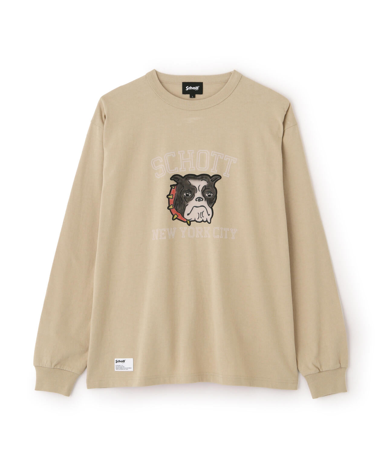 COLOR FLOCKY BULLDOG LS T-SHIRT/カラーフロッキー ブルドッグ LS Tシャツ