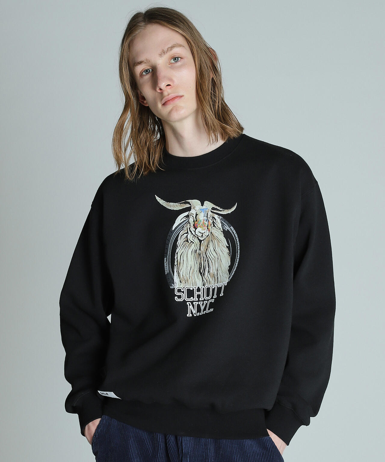 COLOR FLOCKY GOAT CREW SWEAT/カラーフロッキー ゴート クルースウェット