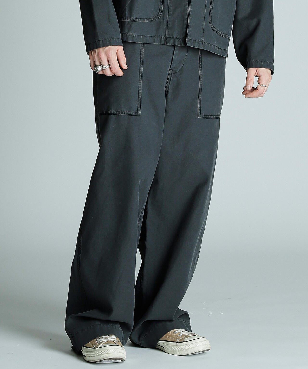 BACK SATIN BAKER TROUSERS/バックサテン ベイカーパンツ