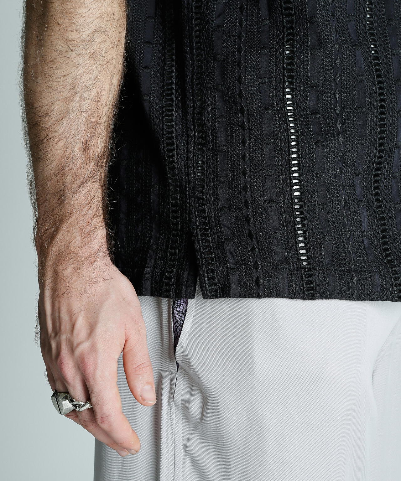 CR SHIRT EMBROIDERY/コットン レーヨン 刺繍シャツ