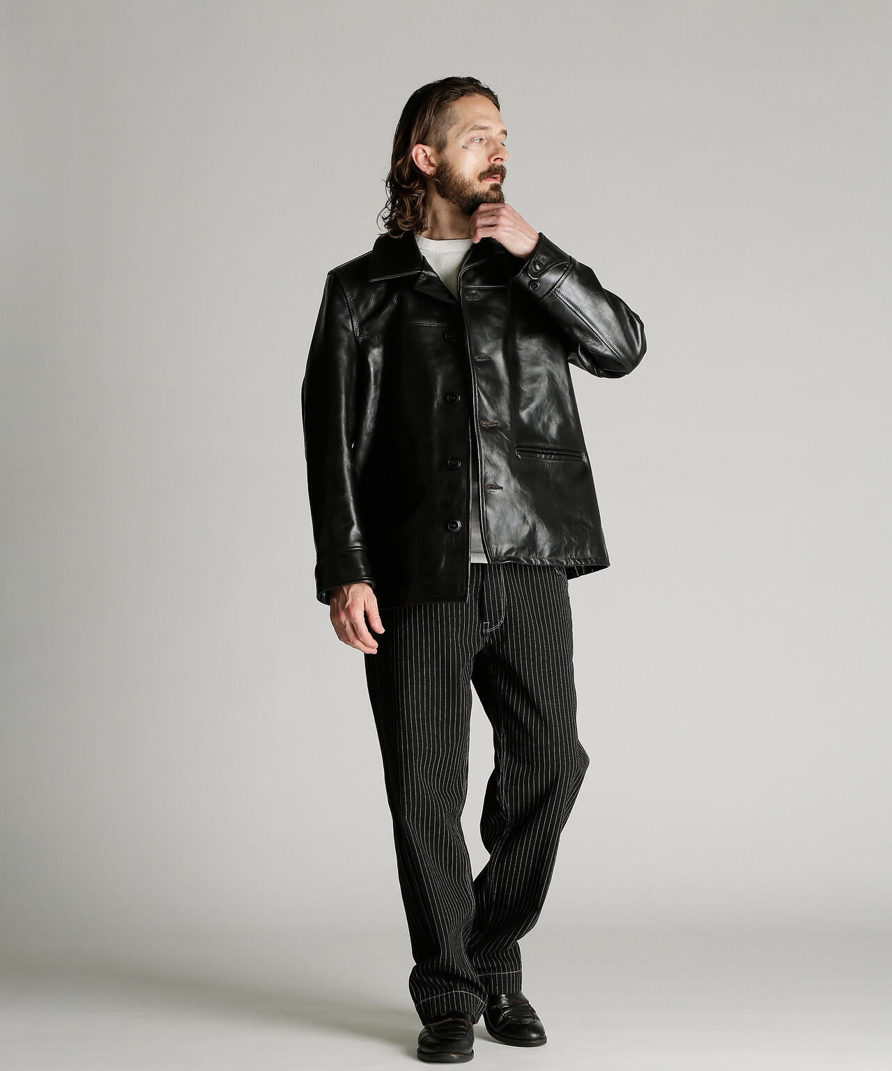632US LEATHER CARCOAT/カーコート