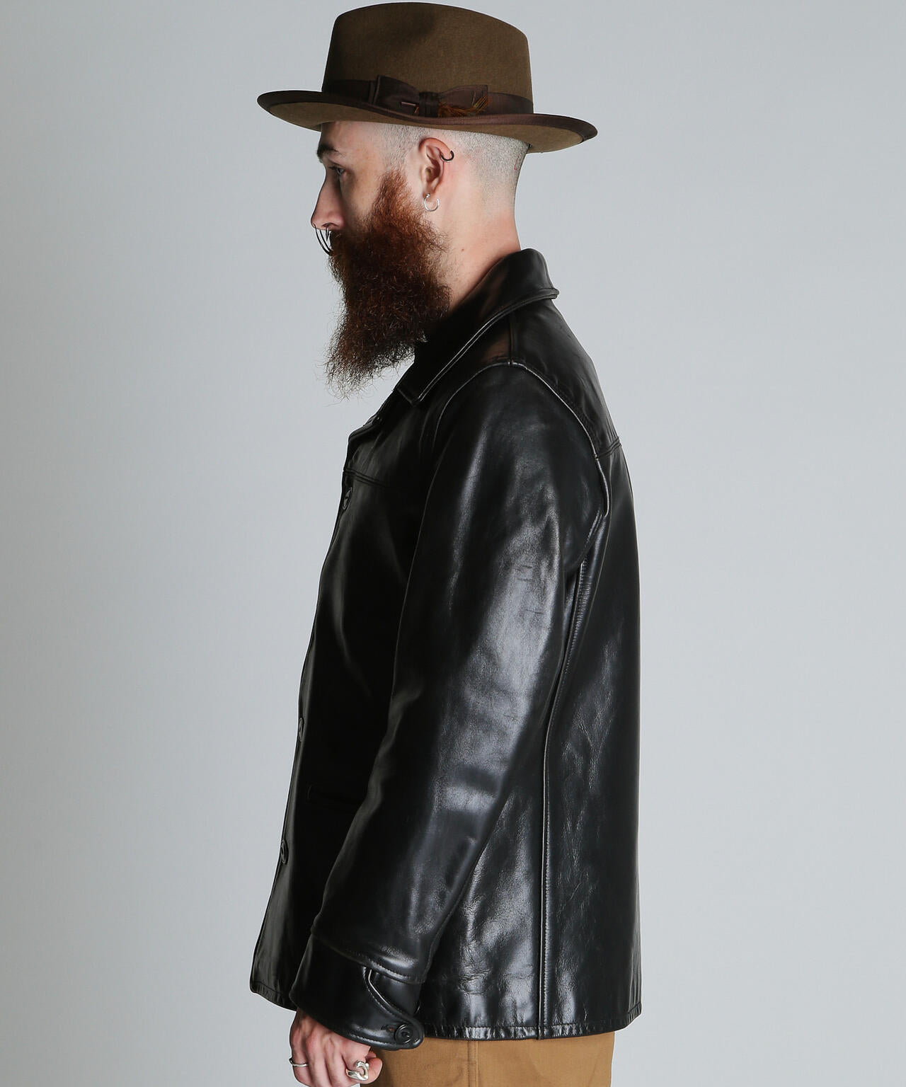 632US LEATHER CARCOAT/カーコート