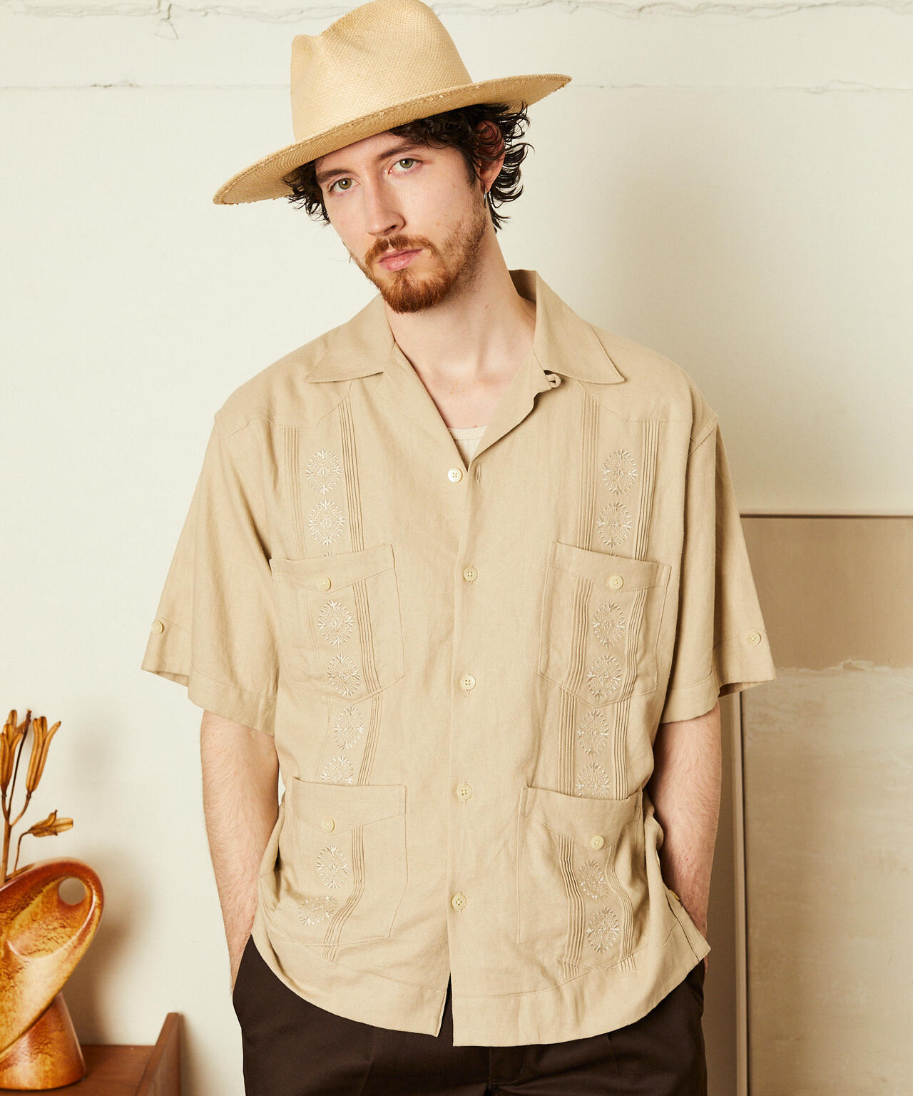 LINEN GUAYABERA SHIRT/リネン キューバシャツ