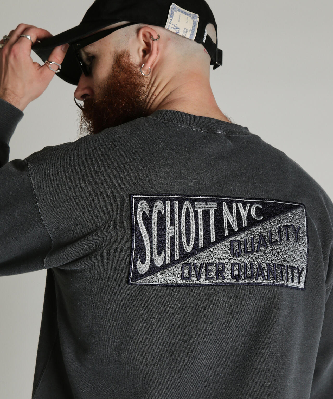 CREW SWEAT SQUARE Schott N.Y.C. EMB./クルー 刺繍スウェット スクエアー ショット ニューヨーク