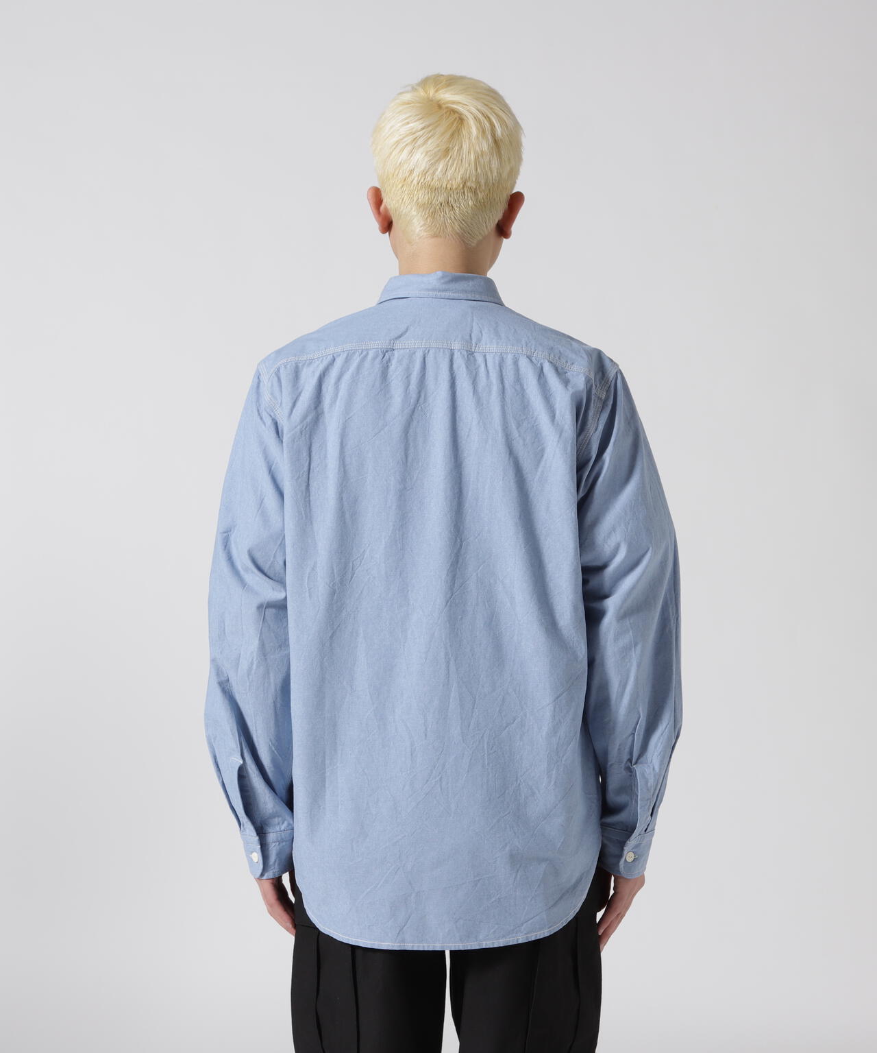 《DAILY/デイリー》BASIC CHAMBRAY LONG SLEEVE SHIRT / 長袖 ベーシック シャンブレー シャツ /