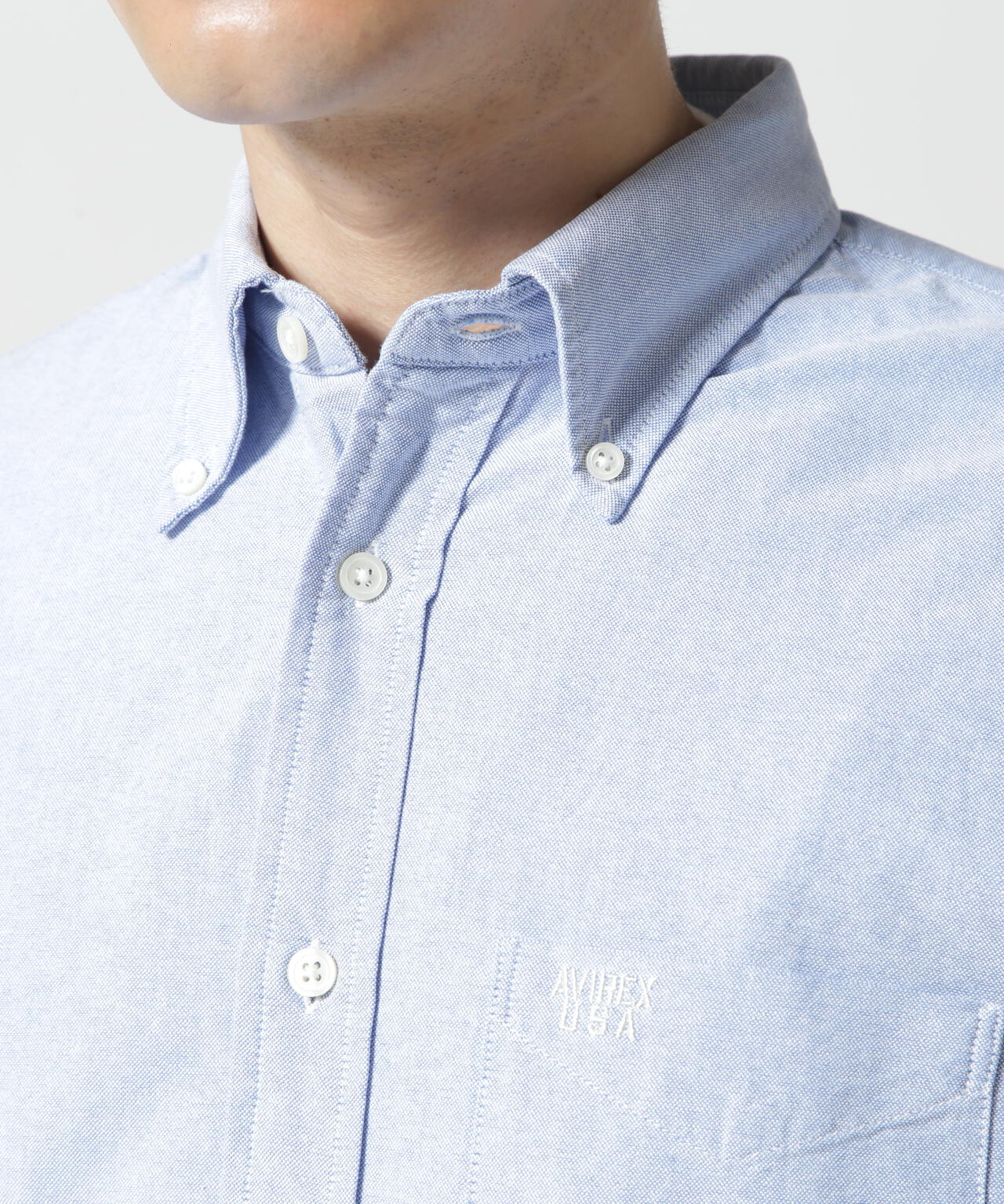 《DAILY/デイリー》BASIC OXFORD S/S B.D. SHIRT/半袖オックスフォードシャツ/AVIREX/アヴィレック