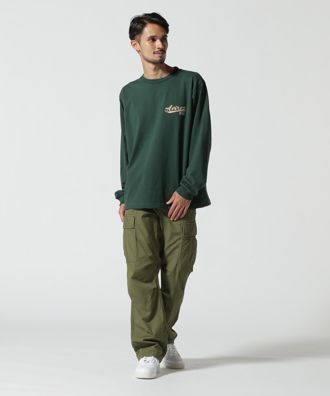 《WEB&DEPOT限定》AMERICAN FLAGS L/S T-SHIRT / アメリカン フラッグス 長袖 Tシャツ / AVIREX