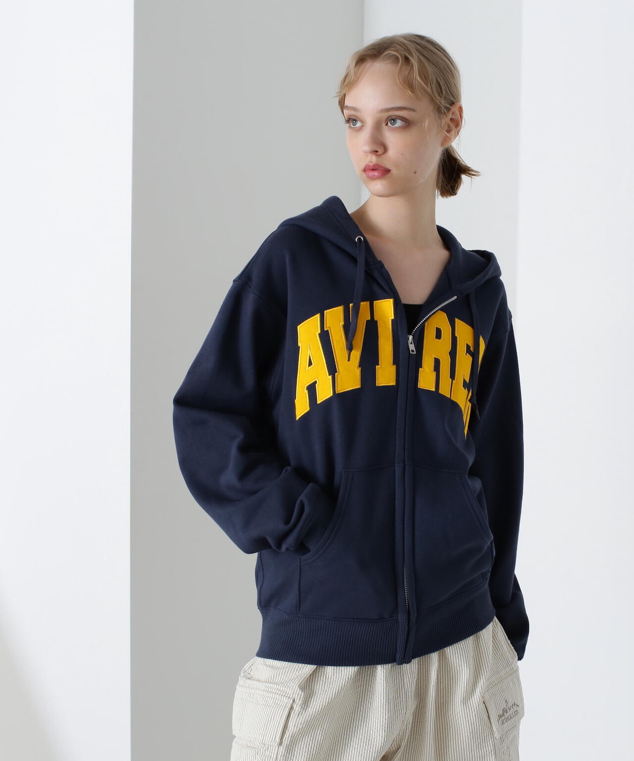 《DAILY/デイリー》ZIP UP SWEAT PARKA LOGO / ジップアップ スウェット パーカー ロゴ / AVIREX /