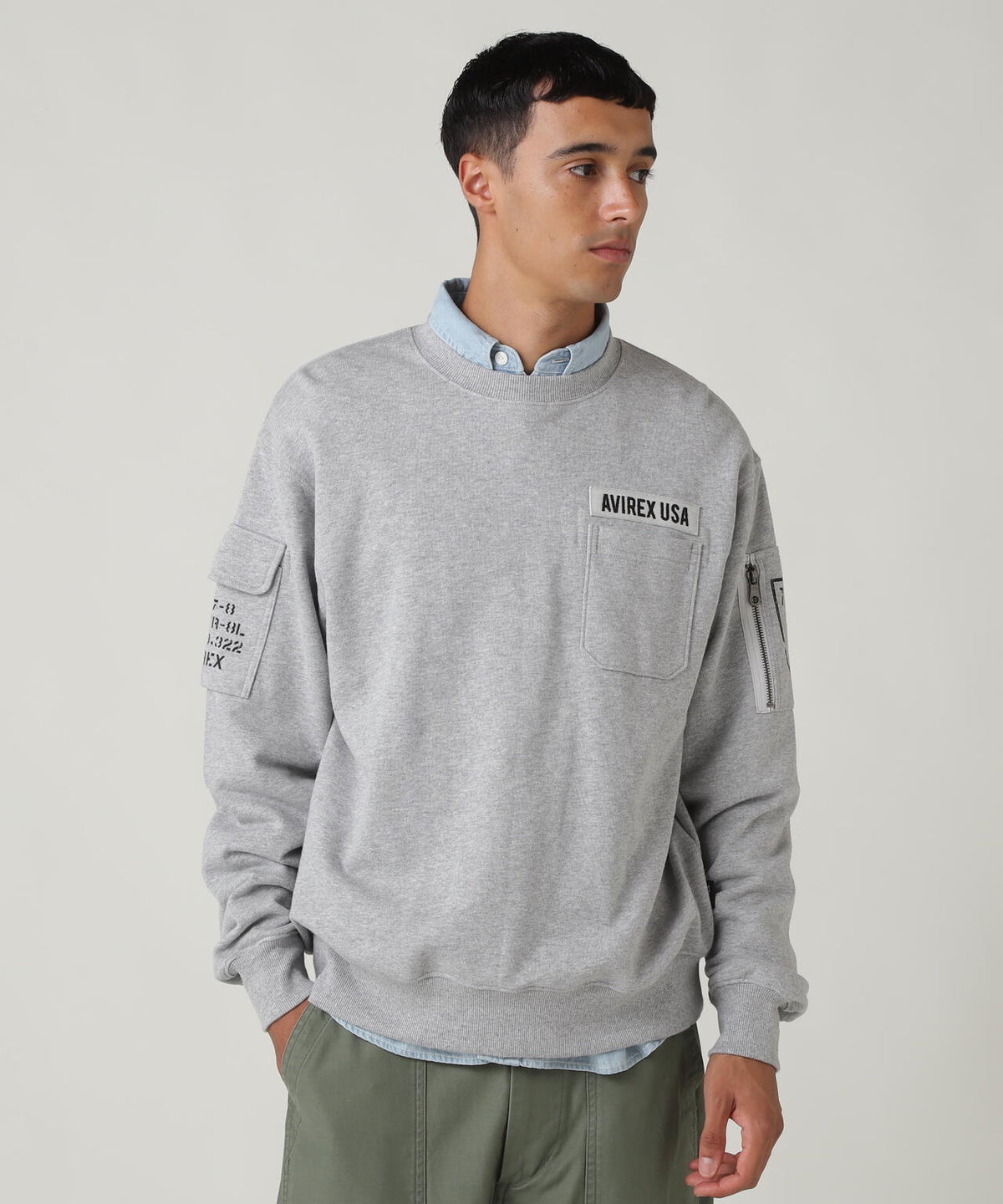 FATIGUE CREWNECK SWEAT / ファティーグ クルーネック スウェット / AVIREX / アヴィレックス