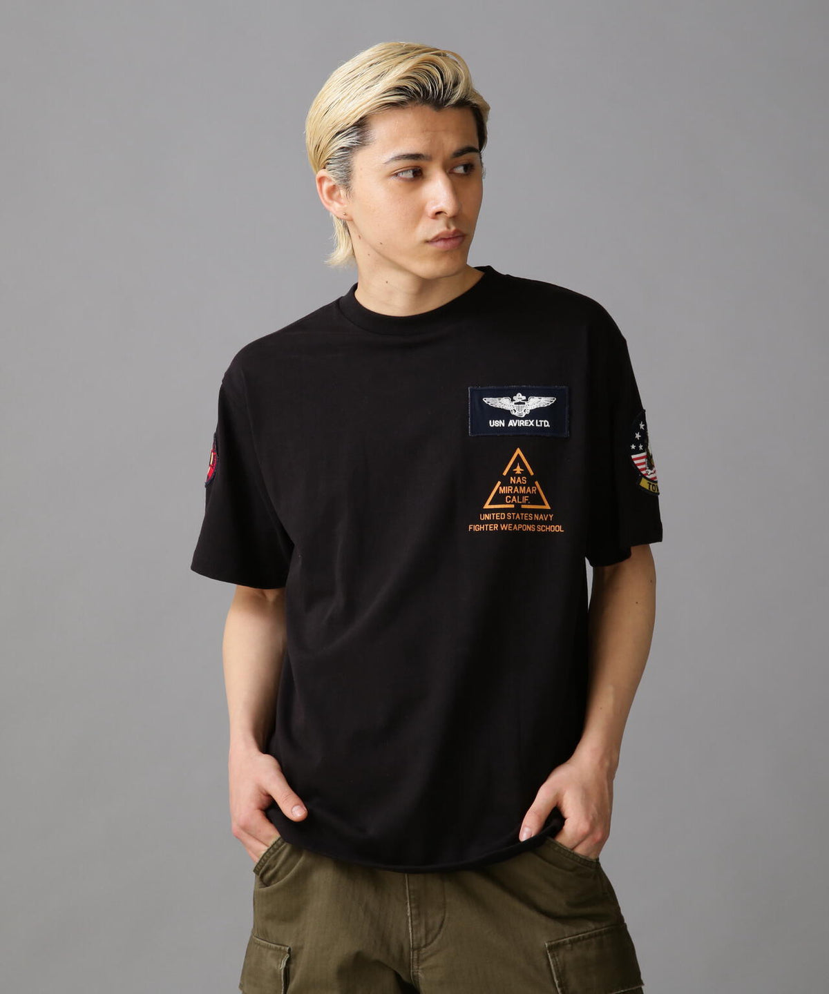 TOP GUN PATCH & PRINT T-SHIRT / トップガン パッチ & プリント Tシャツ