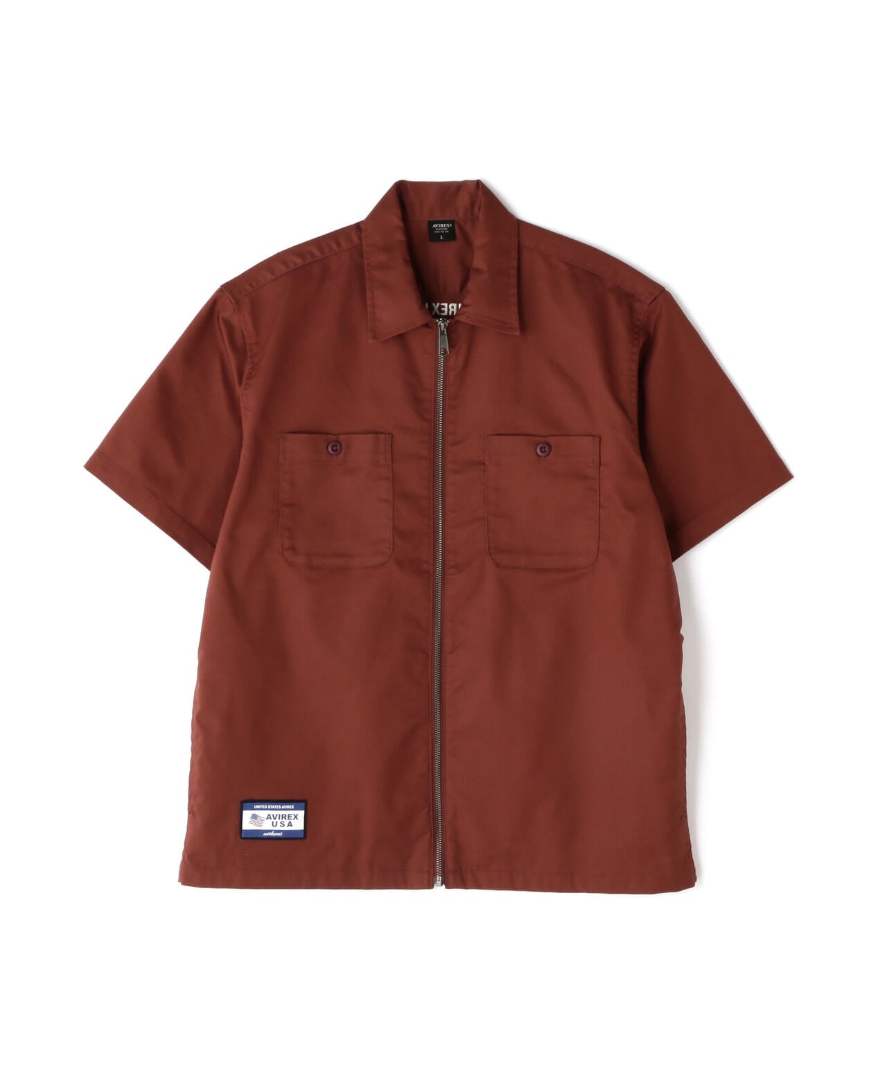 《WEB&DEPOT限定》S/S ZIP UP WORK SHIRT / ショートスリーブ ジップアップ ワークシャツ / AVIREX /