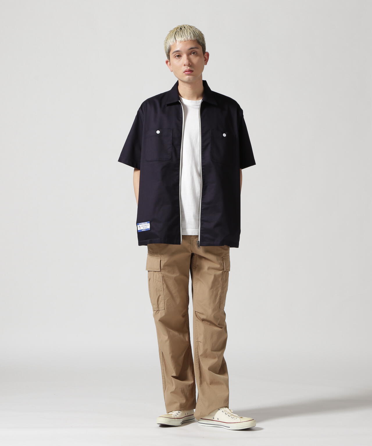 《WEB&DEPOT限定》S/S ZIP UP WORK SHIRT / ショートスリーブ ジップアップ ワークシャツ / AVIREX /