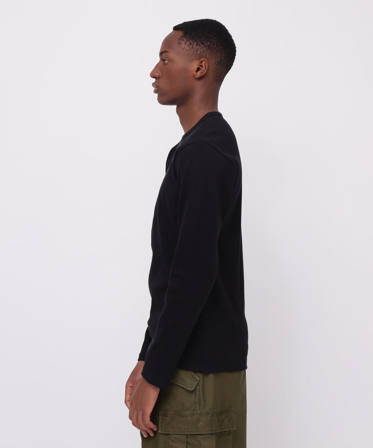 《DAILY/デイリー》RIB L/S CREW NECK T-SHIRT