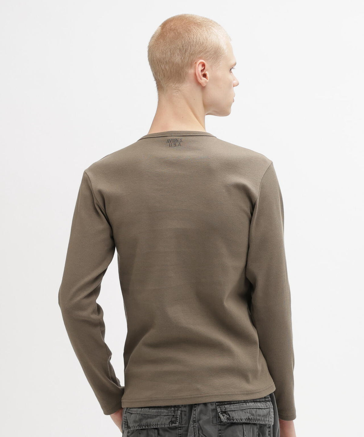 《DAILY/デイリー》RIB L/S CREW NECK T-SHIRT
