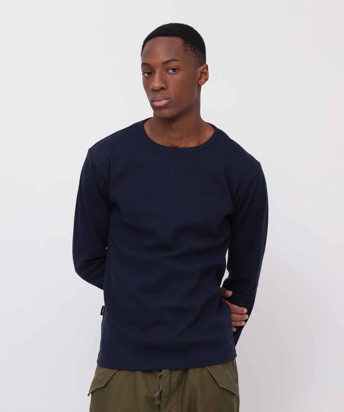 《DAILY/デイリー》RIB L/S CREW NECK T-SHIRT