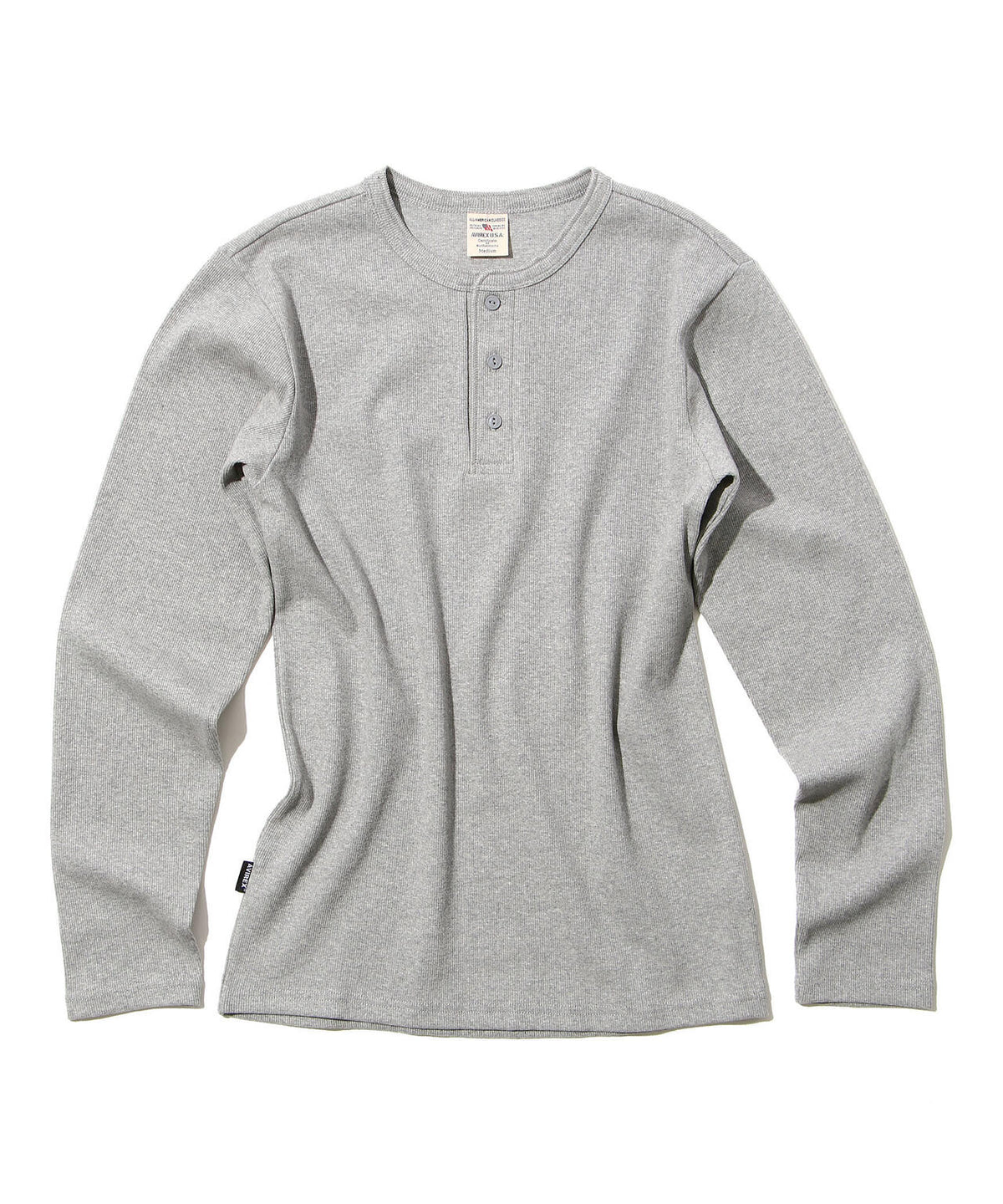 《DAILY/デイリー》RIB L/S HENLEY NECK T-SHIRT