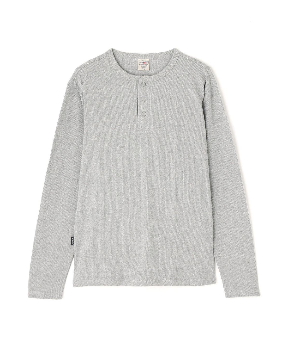 《DAILY/デイリー》RIB L/S HENLEY NECK T-SHIRT