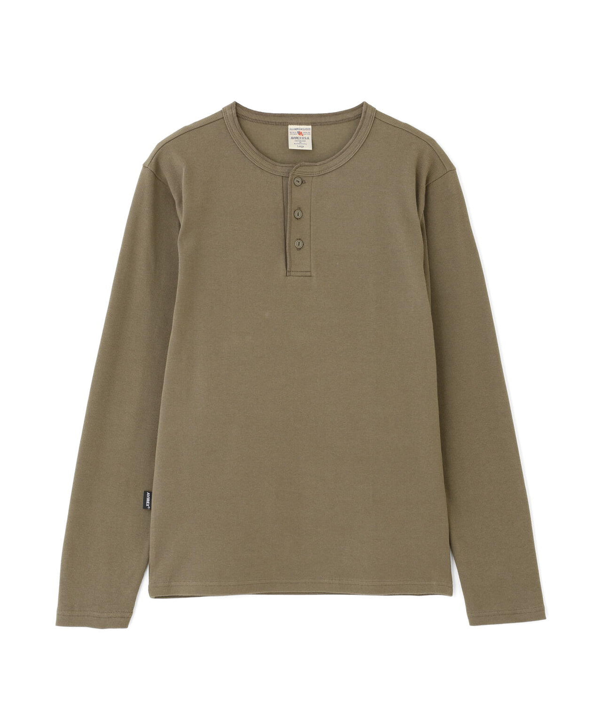 《DAILY/デイリー》RIB L/S HENLEY NECK T-SHIRT