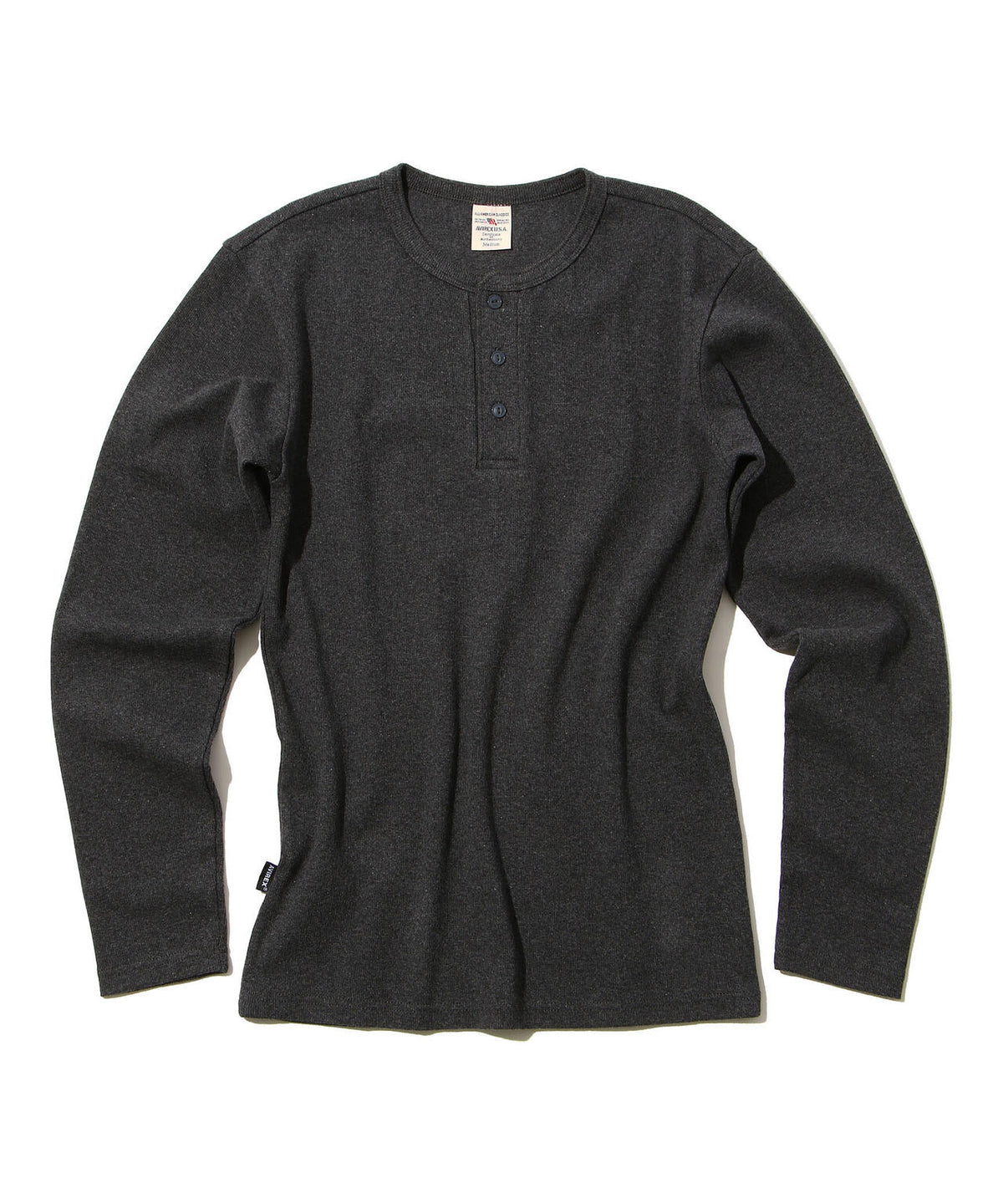 《DAILY/デイリー》RIB L/S HENLEY NECK T-SHIRT