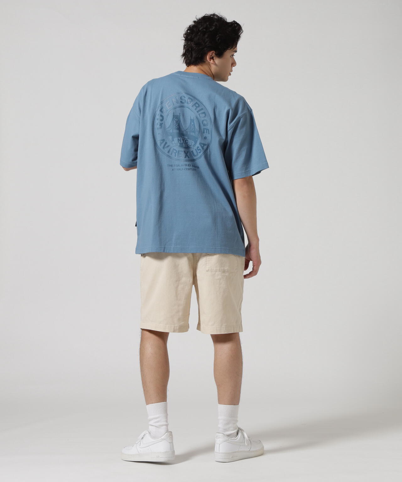 CIRCLE LOGO T-SHIRT "QUEENS BRIDGE" / サークルロゴ 半袖Tシャツ / AVIREX / アヴィレックス