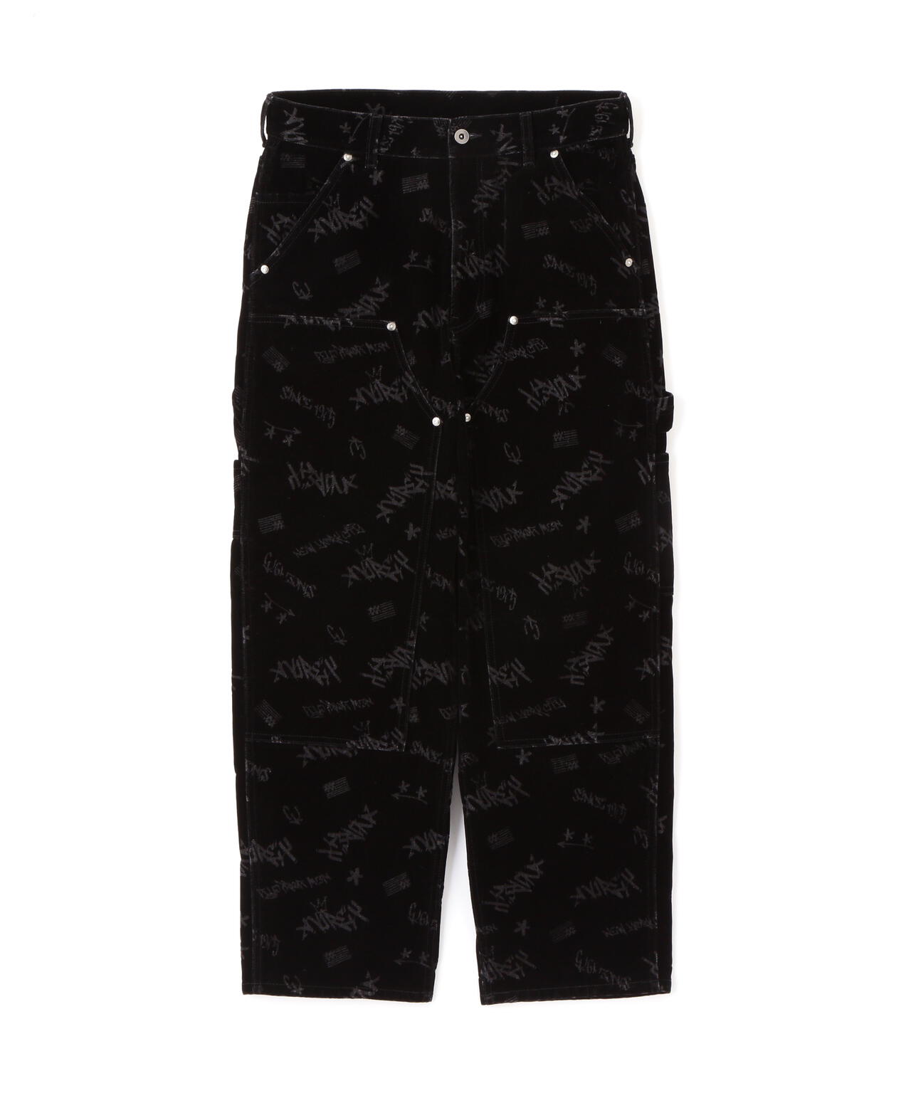 FLOCKING DOUBLE KNEE PAINTER DENIMPANTS