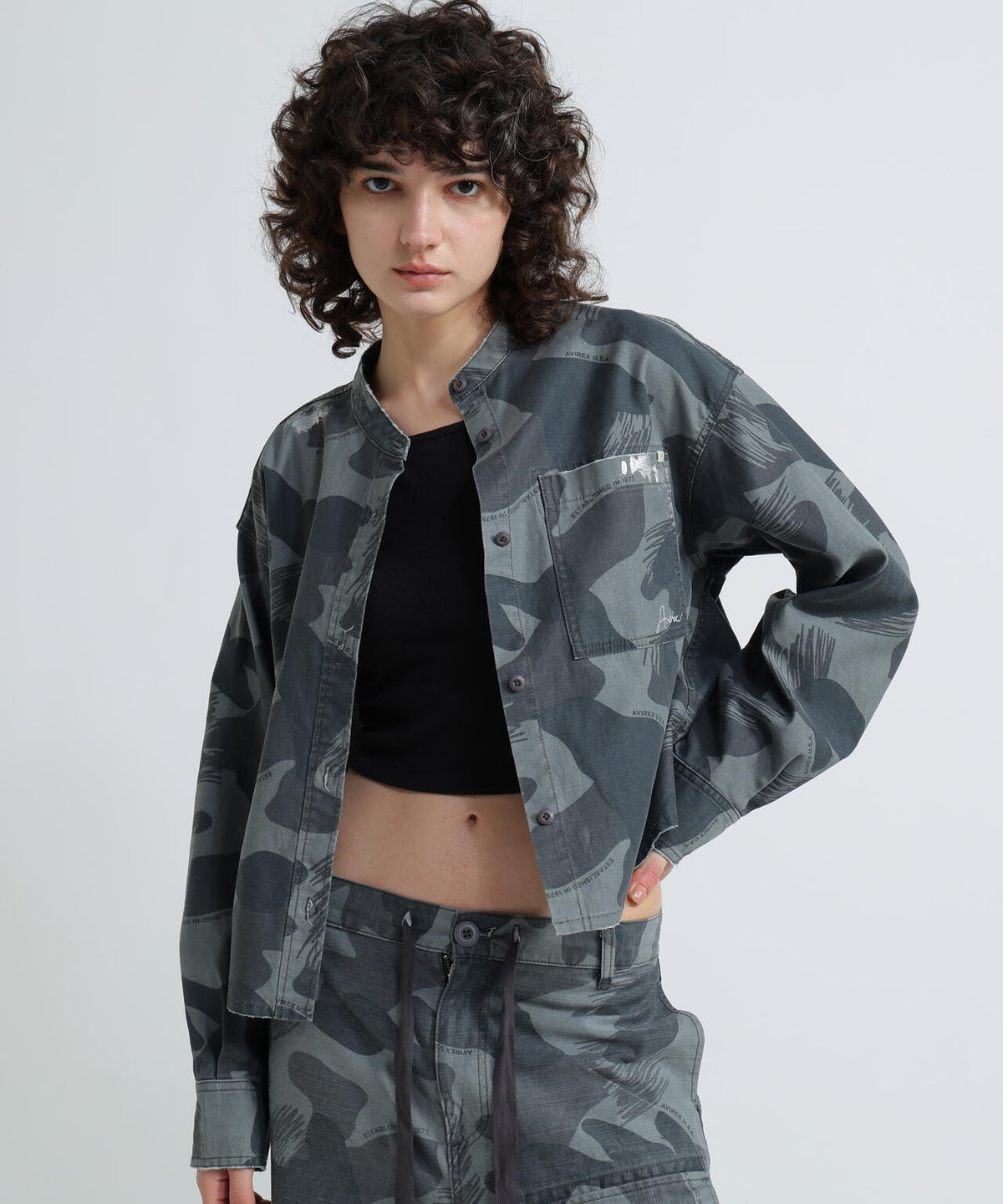 《WOMAN》CAMOUFLAGE SHORT SHIRTS/カモフラージュショートシャツ