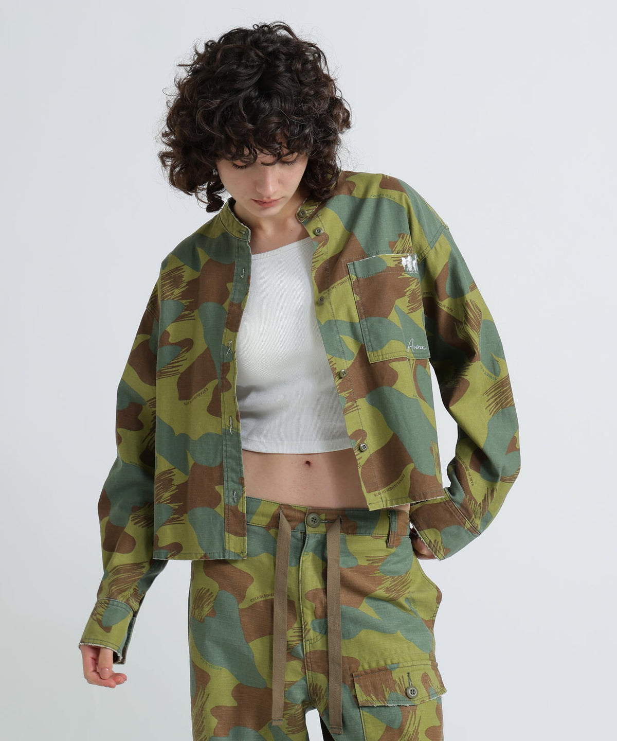 《WOMAN》CAMOUFLAGE SHORT SHIRTS/カモフラージュショートシャツ