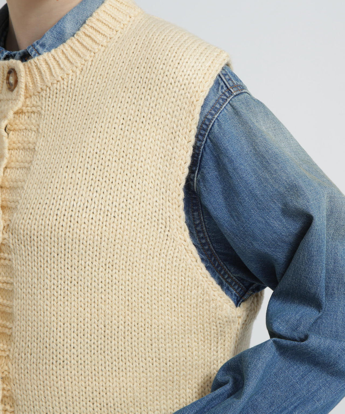《WOMAN/直営店限定》PATTERN KINT VEST/パターンニットベスト