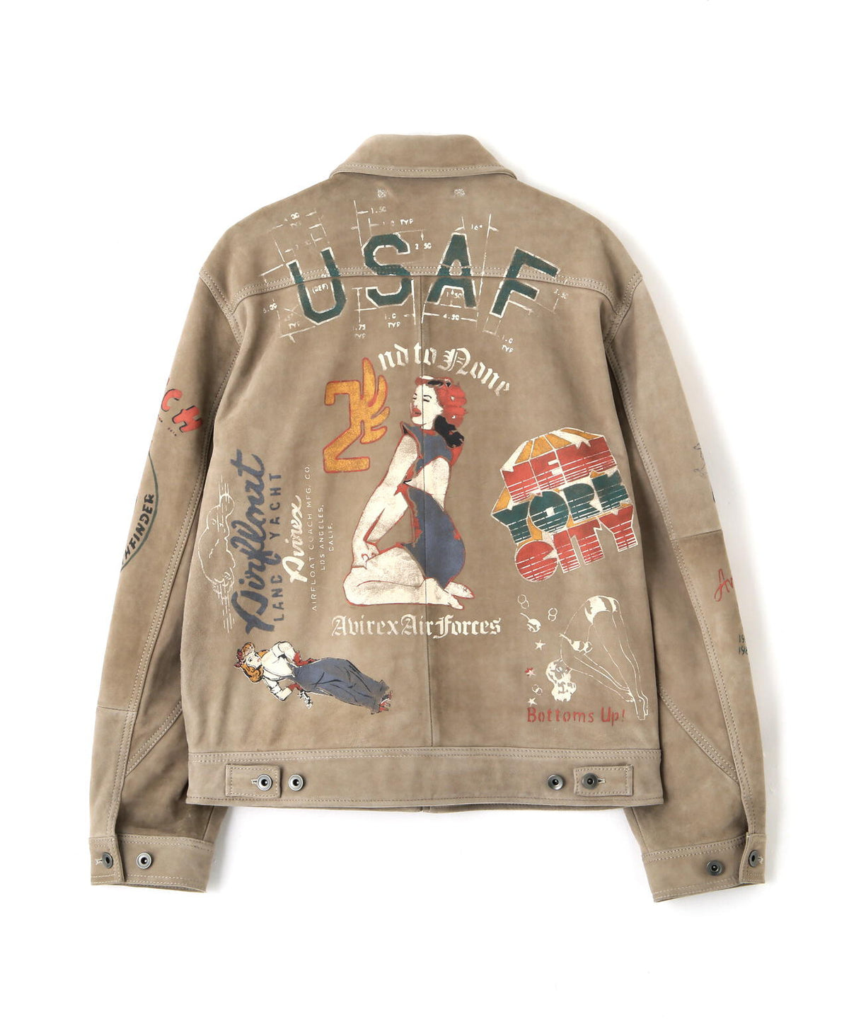 《RESTORE COLLECTION》SHEEP SUEDE TRACK JACKET ”HISTORY GRAPHIC”