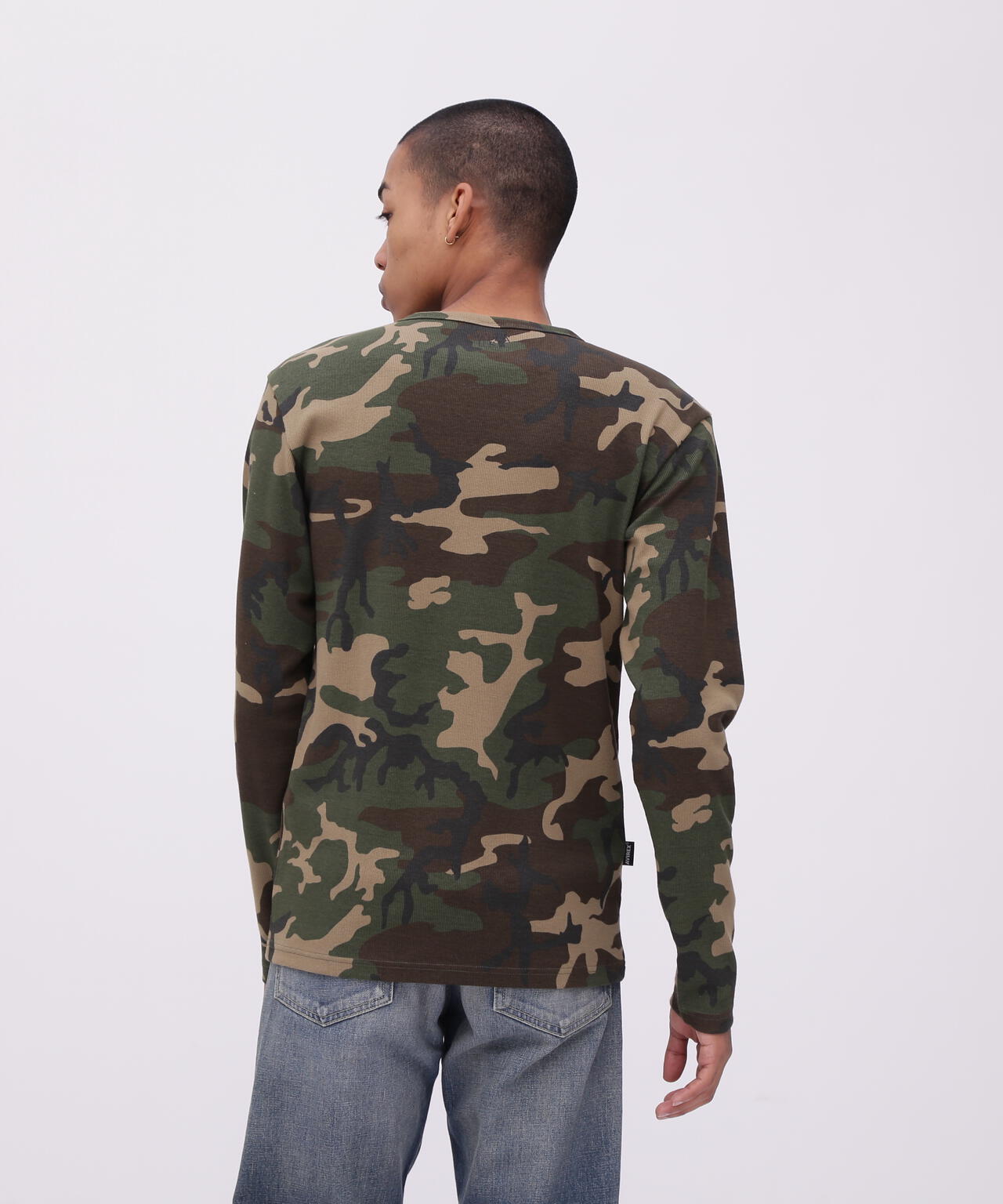 《DAILY/デイリー》 RIB LONG SLEEVE CREW NECK T-SHIRT ”CAMOUFLAGE”
