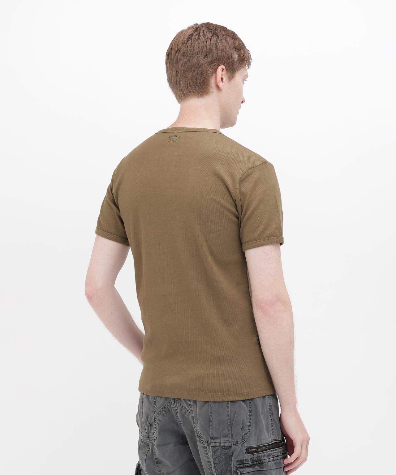 《DAILY/デイリー》RIB S/S HENLEY NECK T-SHIRT