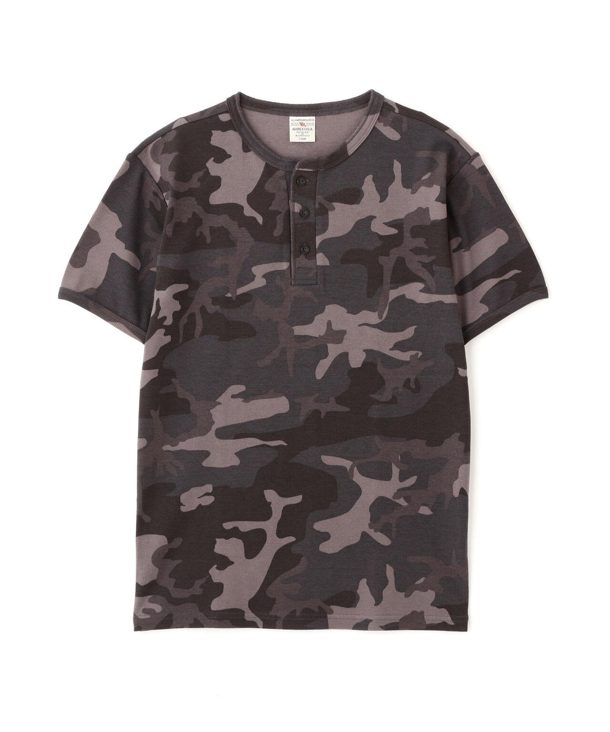 《DAILY/デイリー》RIB S/S HENLEY NECK T-SHIRT ”CAMOUFLAGE”