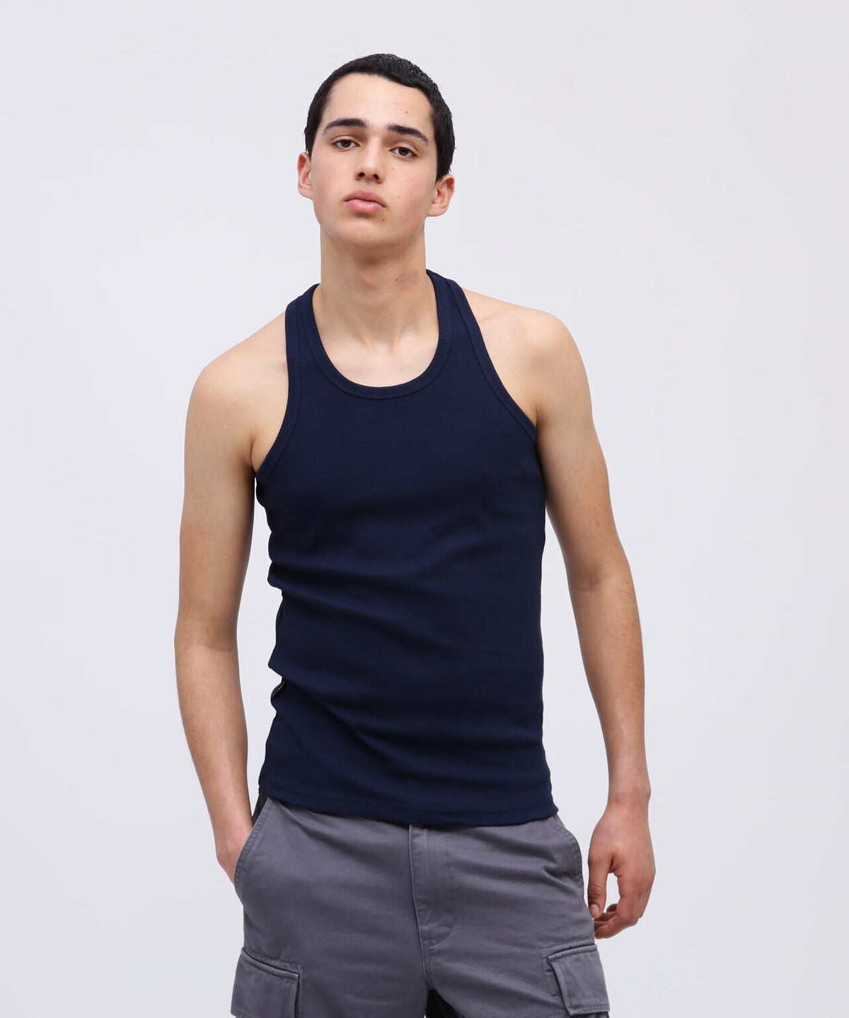 《DAILY/デイリー》RIB TANK TOP BACK CROSS/リブ タンクトップ バッククロス デイリーウェア