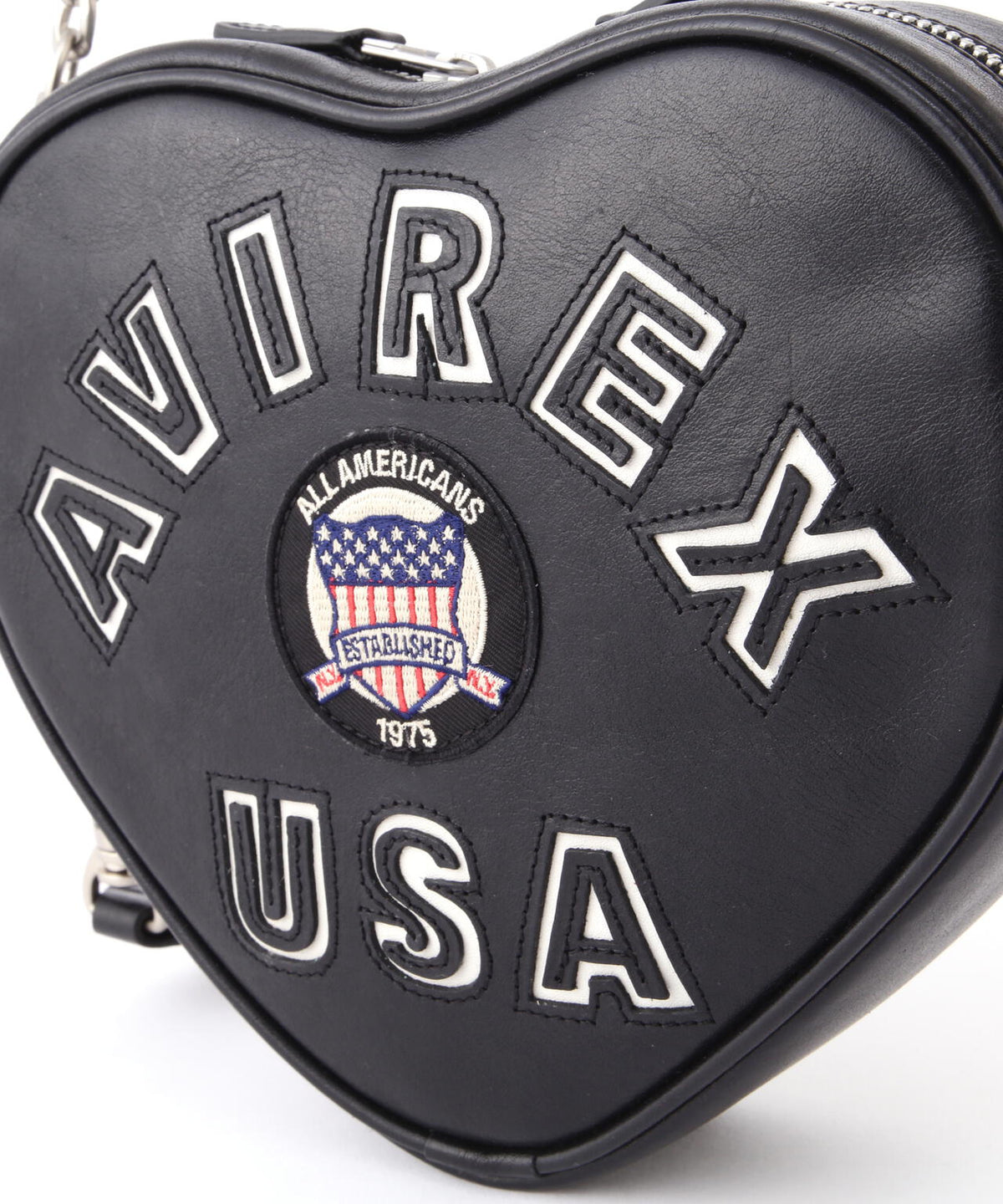 《直営店限定》VARSITY LEATHER HEART CHAIN BAG/バーシティーレザーハートチェーンバッグ
