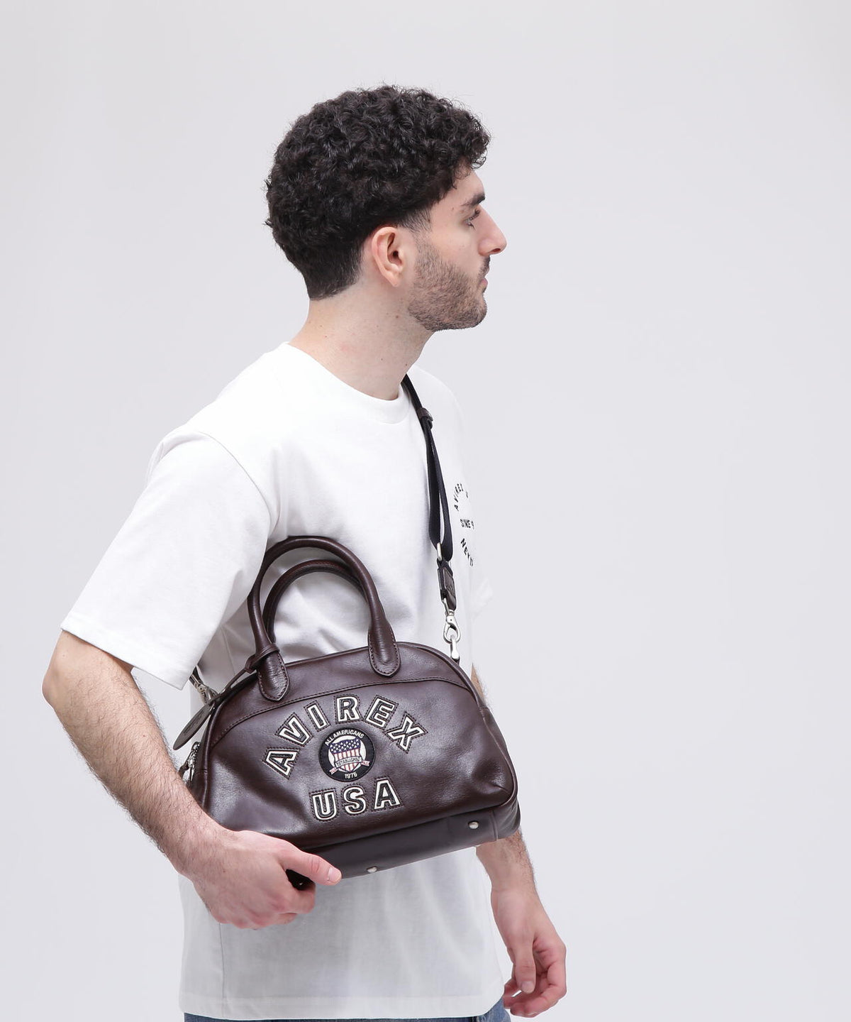 VARSITY LEATHER MINI-BOSTON BAG / AVX5625