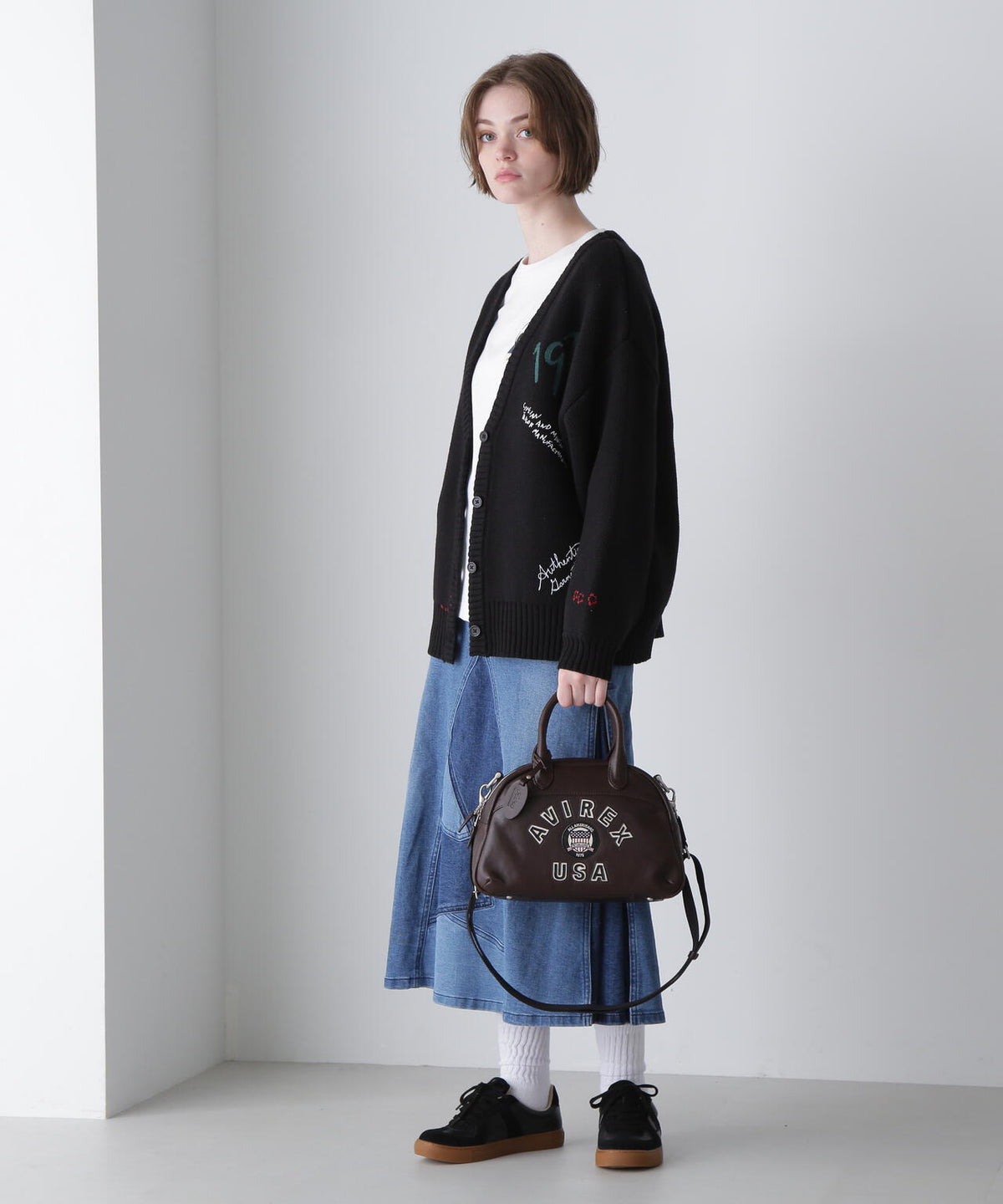 VARSITY LEATHER MINI-BOSTON BAG / AVX5625