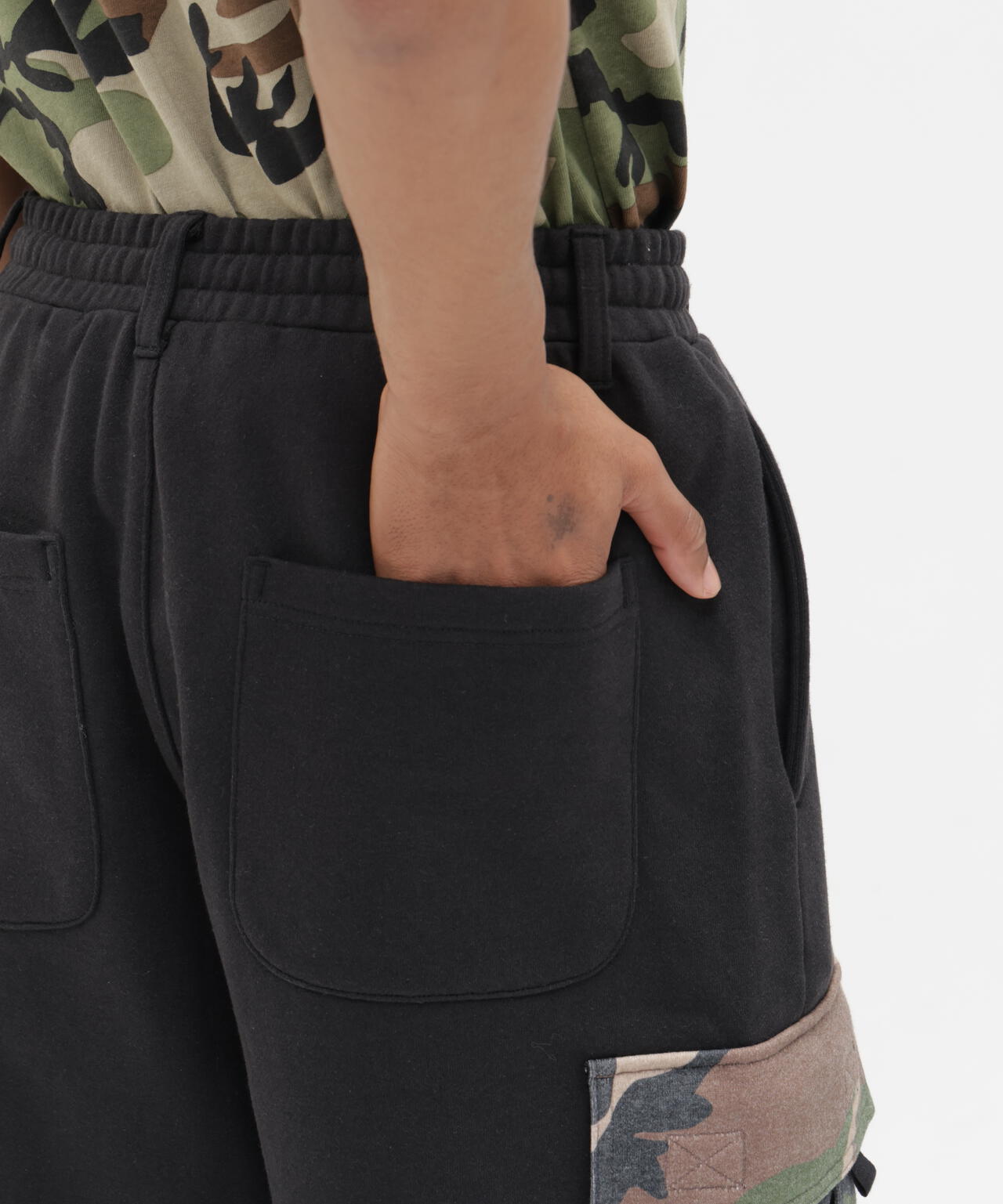 SWEAT CAMO CARGO SHORTS