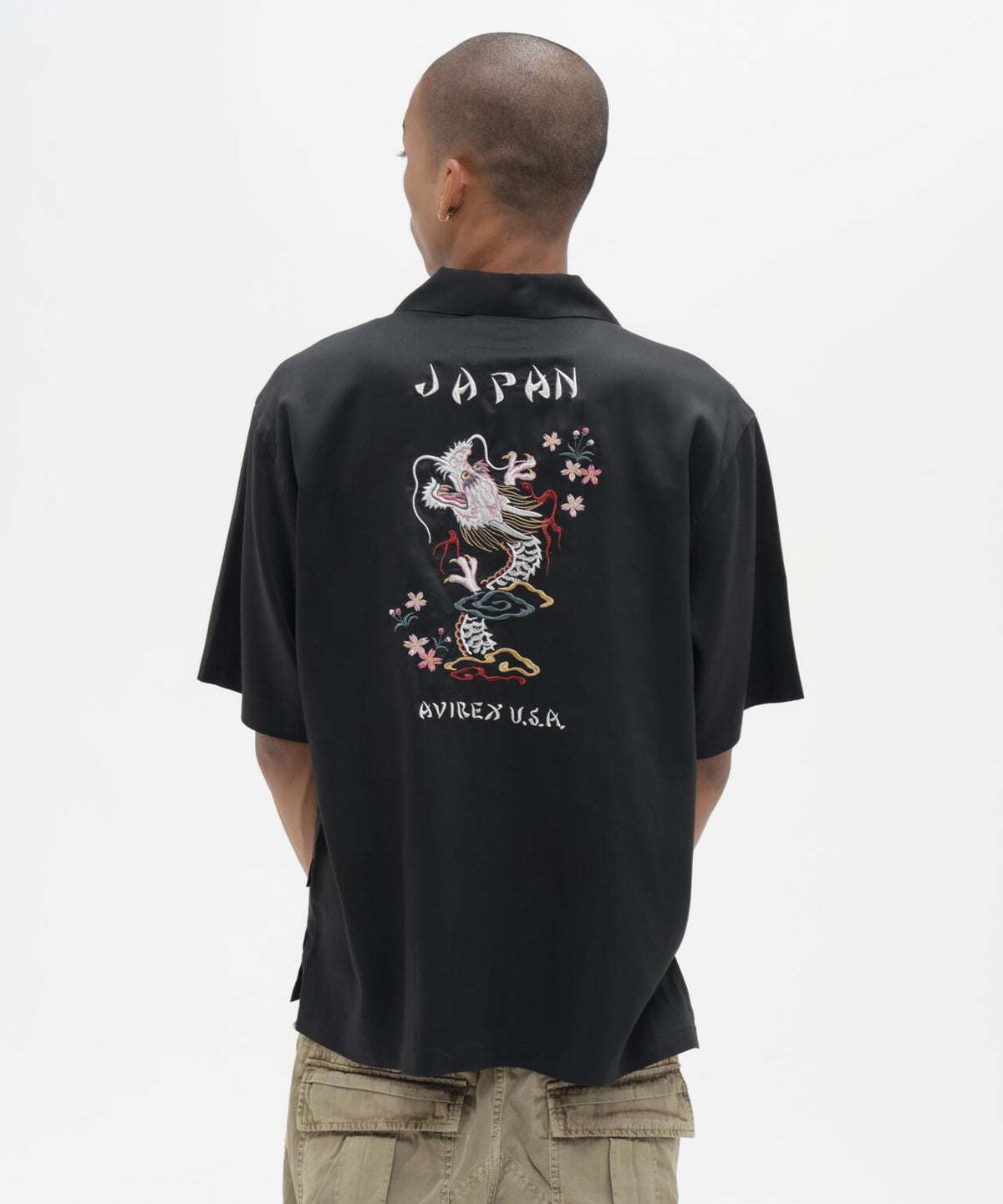SOUVENIR S/S SHIRT”DRAGON &CHERRY BLOSSOMS”