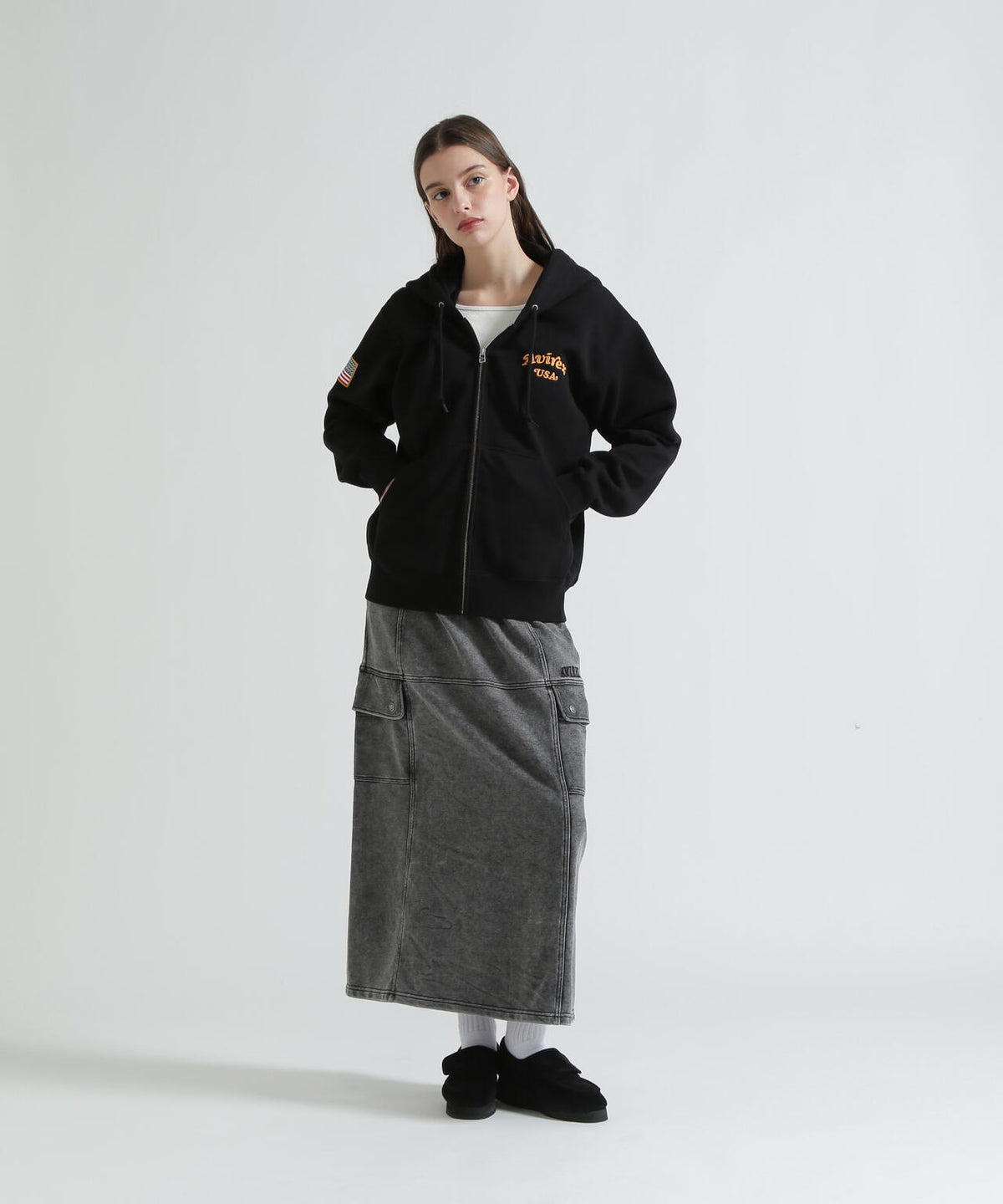 《WOMAN》SAGARA CIRCLE LOGO TOMCAT ZIP PARKA