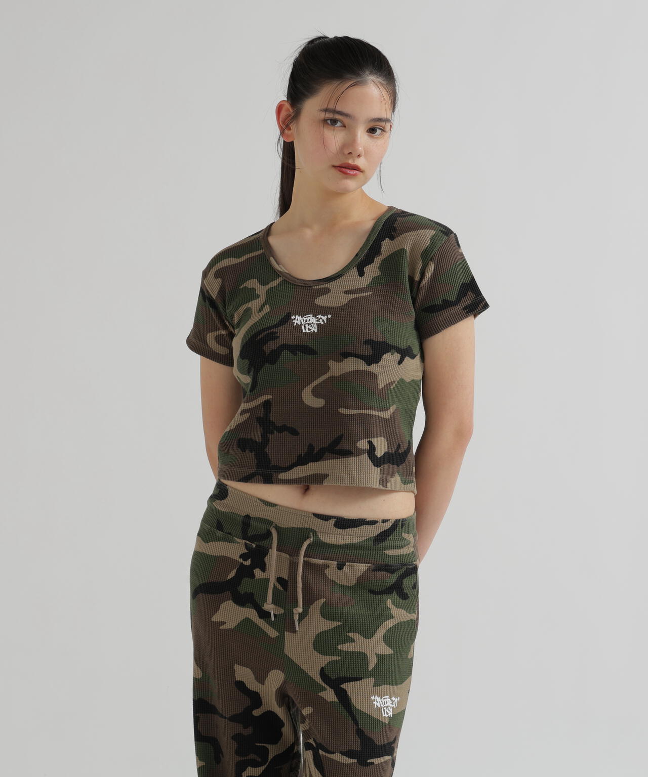 《直営店限定》CAMO WAFFLE MINI T-SHIRT