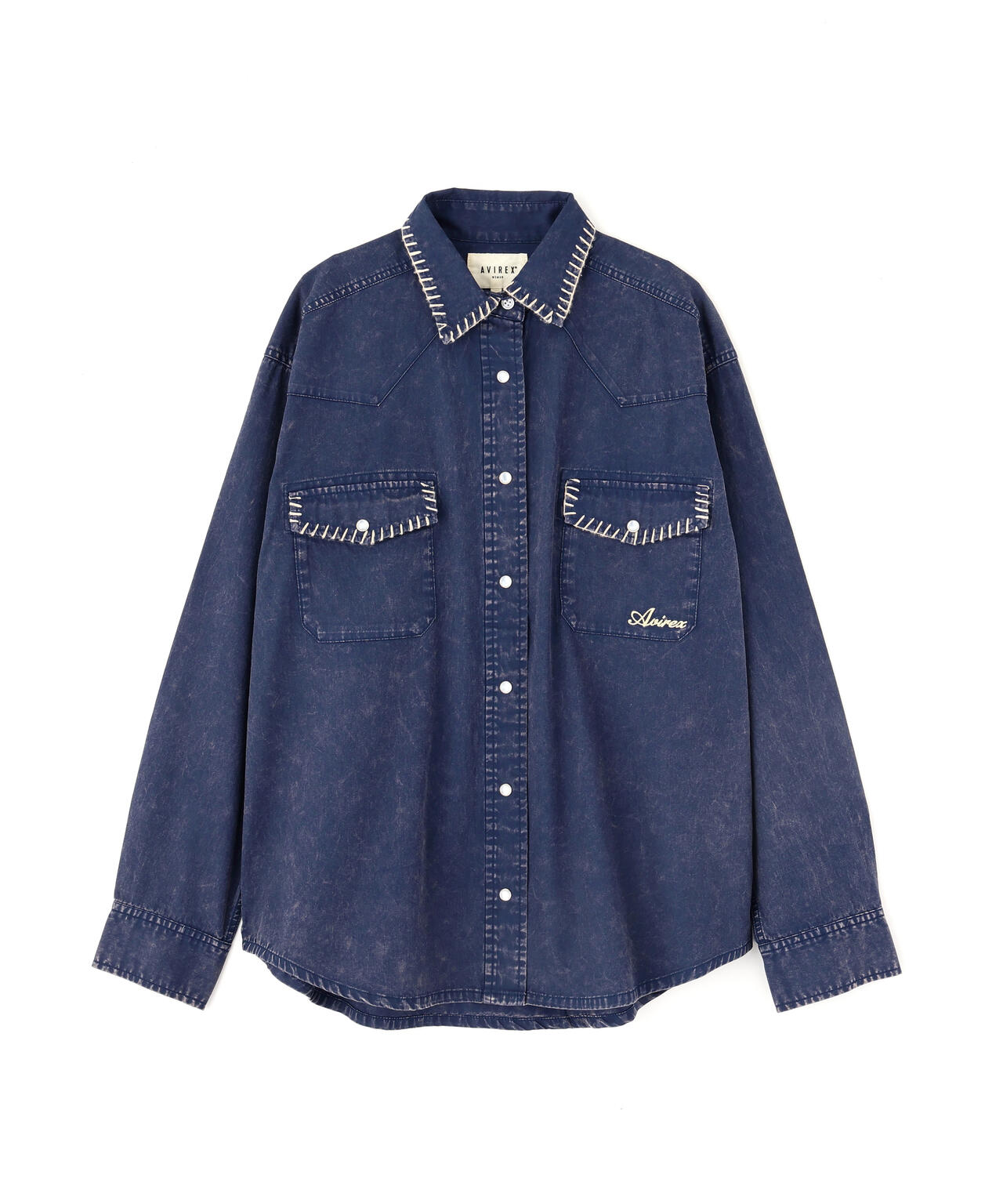 《WOMAN》L/S ACID WASH SHIRT