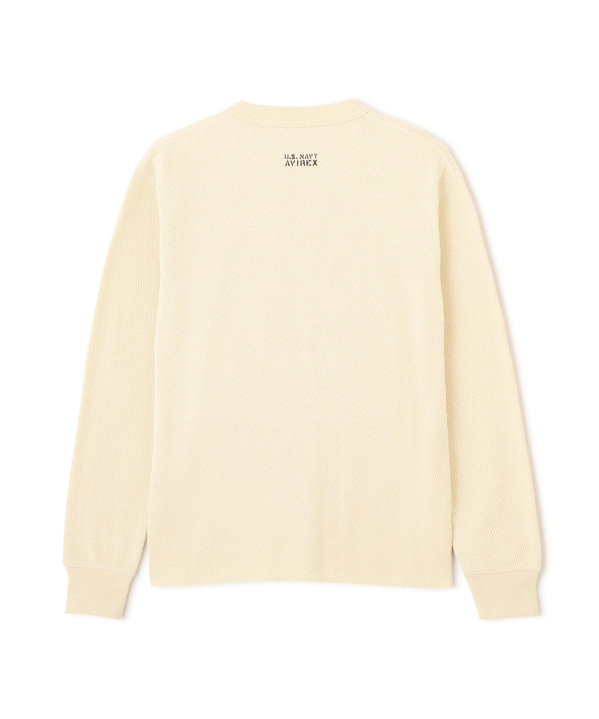 HONEYCOMB WAFFLE L/S HENLEY NECK T-SHIRT